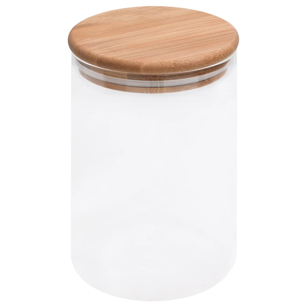 Staklenke za pohranu s poklopcima od bambusa 4 kom 800 ml