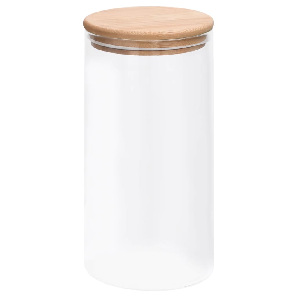 Staklenke za pohranu s poklopcima od bambusa 4 kom 1200 ml
