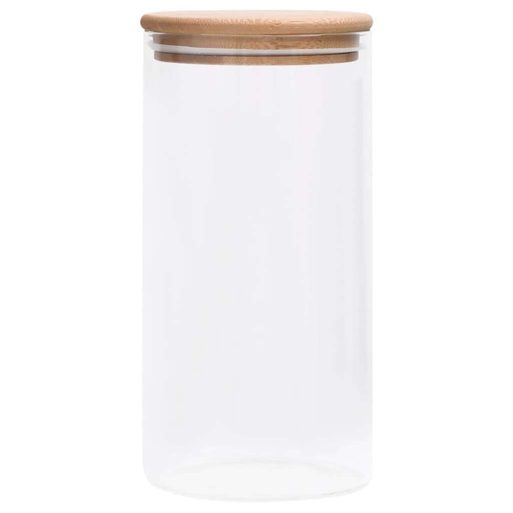 Staklenke za pohranu s poklopcima od bambusa 4 kom 1200 ml