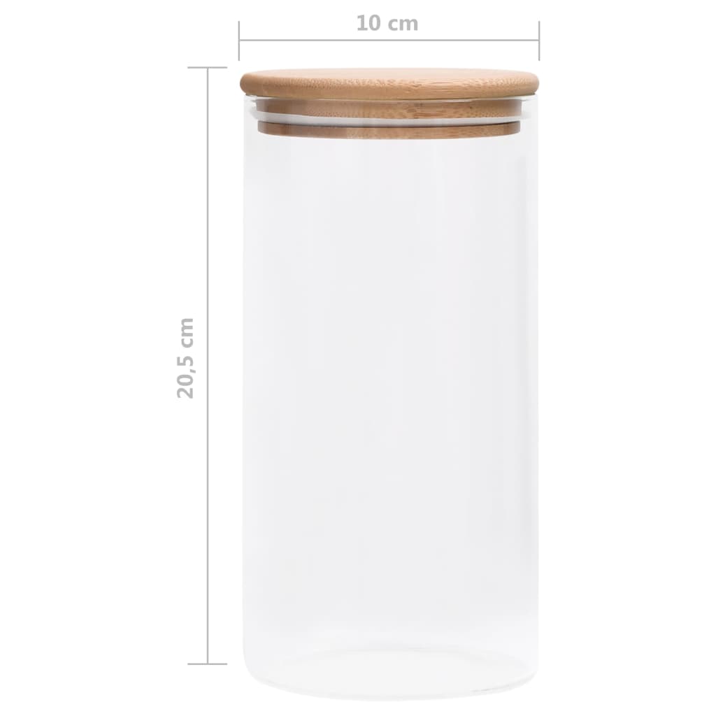 Staklenke za pohranu s poklopcima od bambusa 4 kom 1200 ml