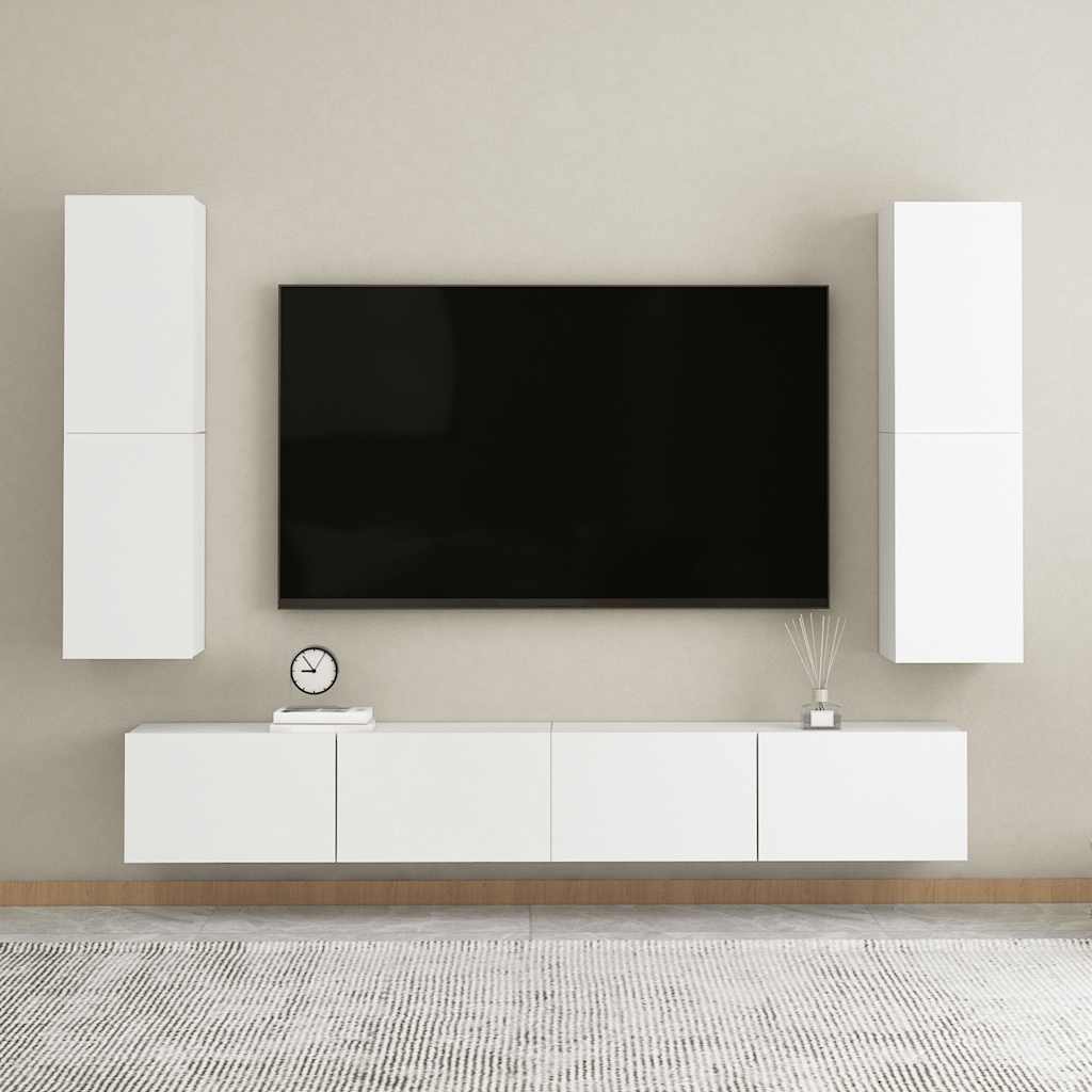 TV ormarić bijeli 30,5 x 30 x 110 cm od konstruiranog drva