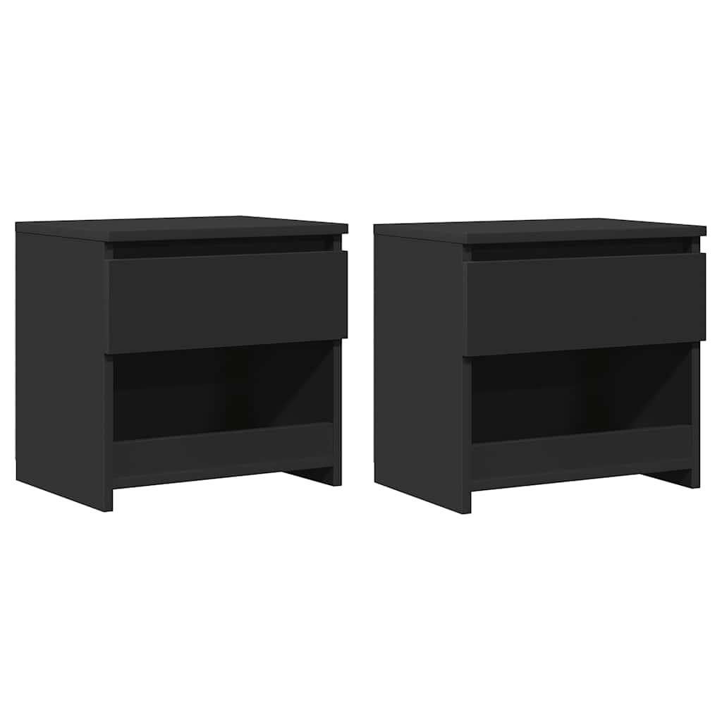 Noćni ormarići 2 kom crni 40 x 30 x 39 cm konstruirano drvo