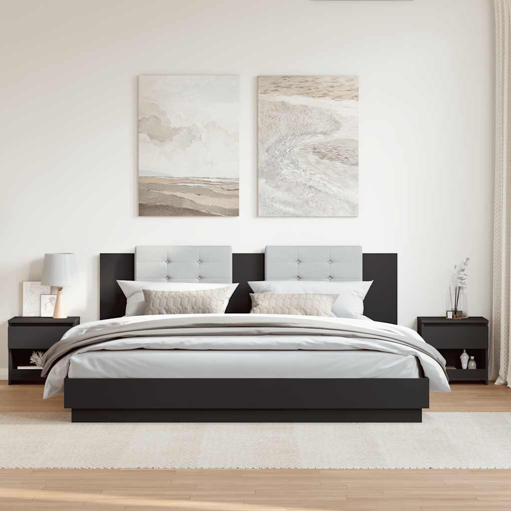 Noćni ormarići 2 kom crni 40 x 30 x 39 cm konstruirano drvo