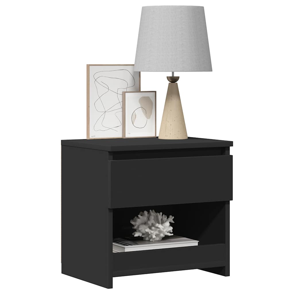 Noćni ormarići 2 kom crni 40 x 30 x 39 cm konstruirano drvo