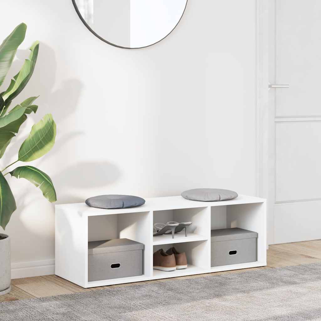 Klupa za spremanje obuće bijela 105x35x35 cm konstruirano drvo