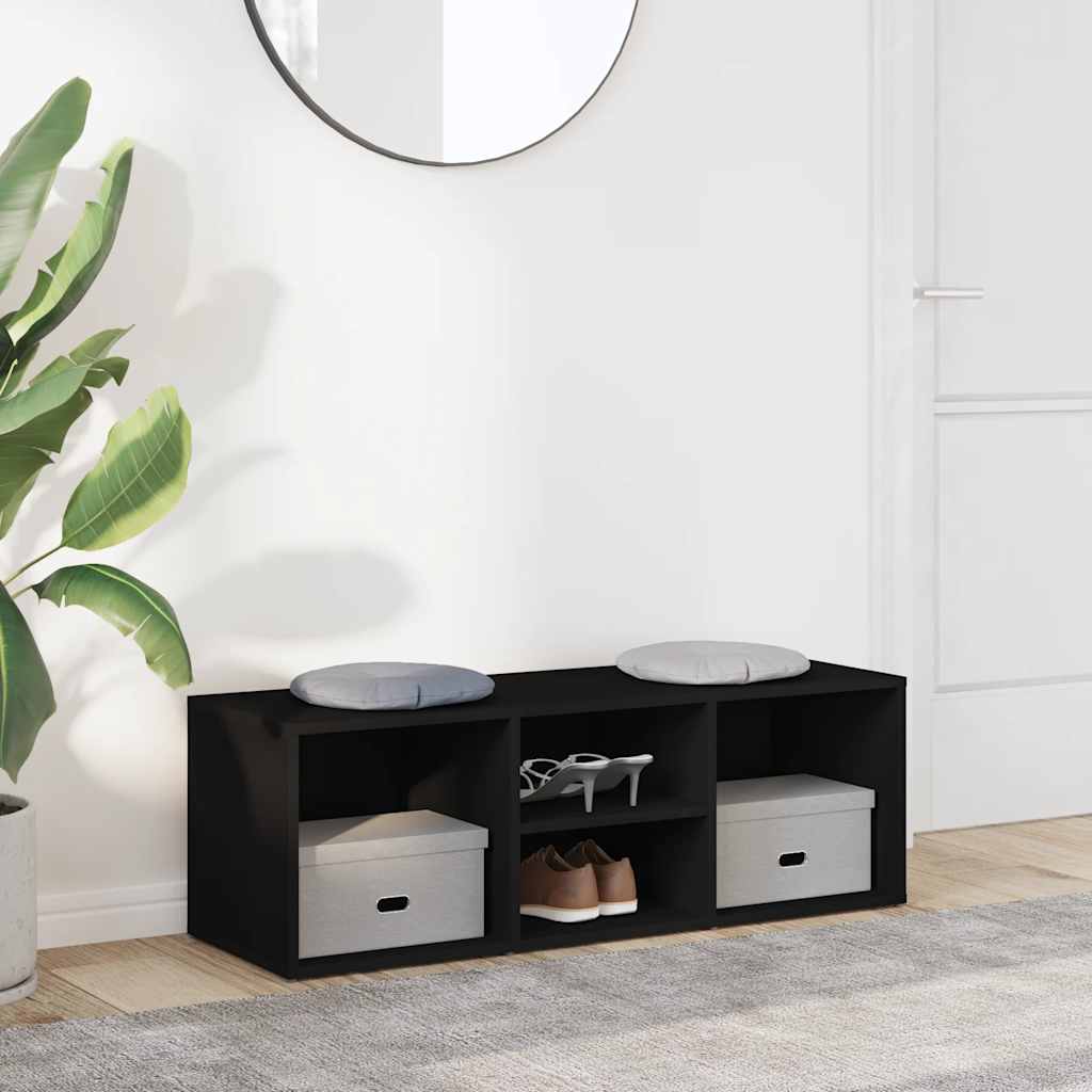 Klupa za spremanje obuće crna 105x35x35 cm konstruirano drvo
