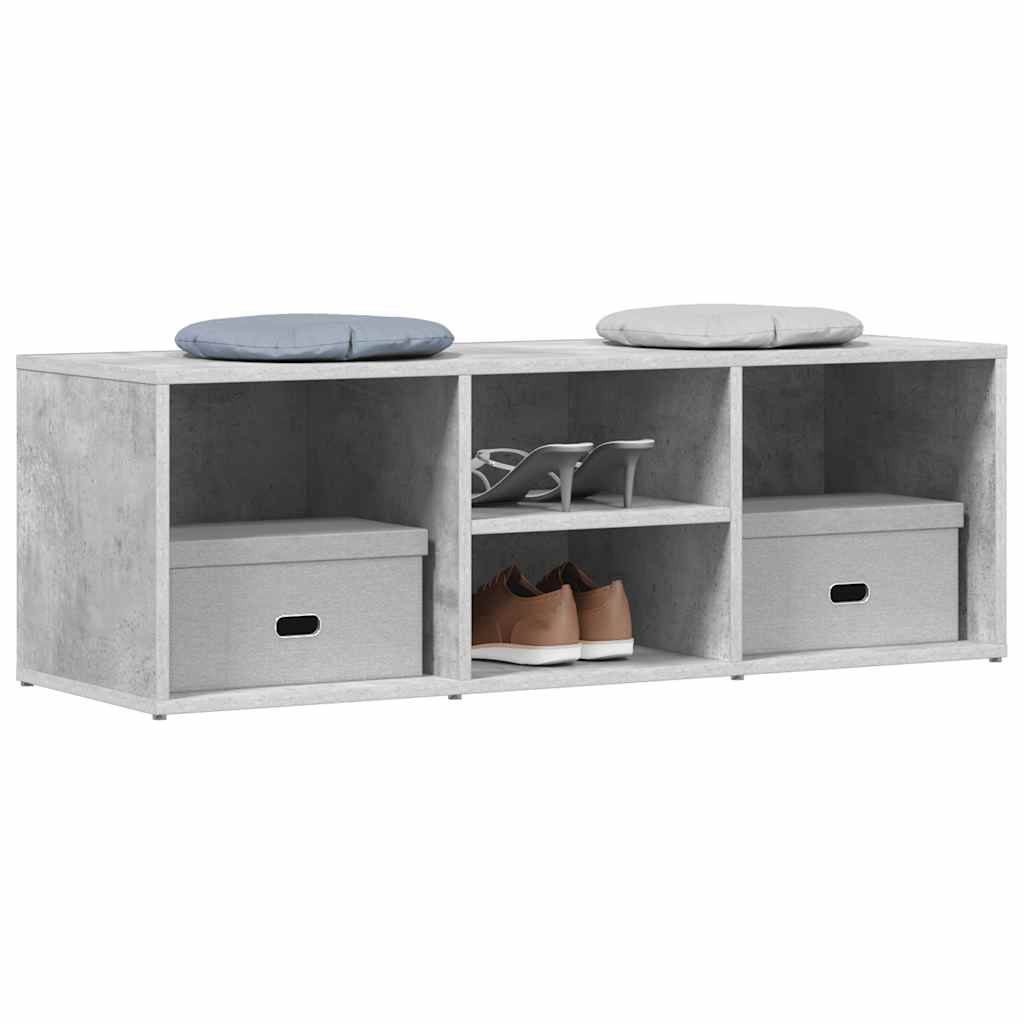 Klupa za spremanje obuće siva boja betona 105x35x35 cm drvena