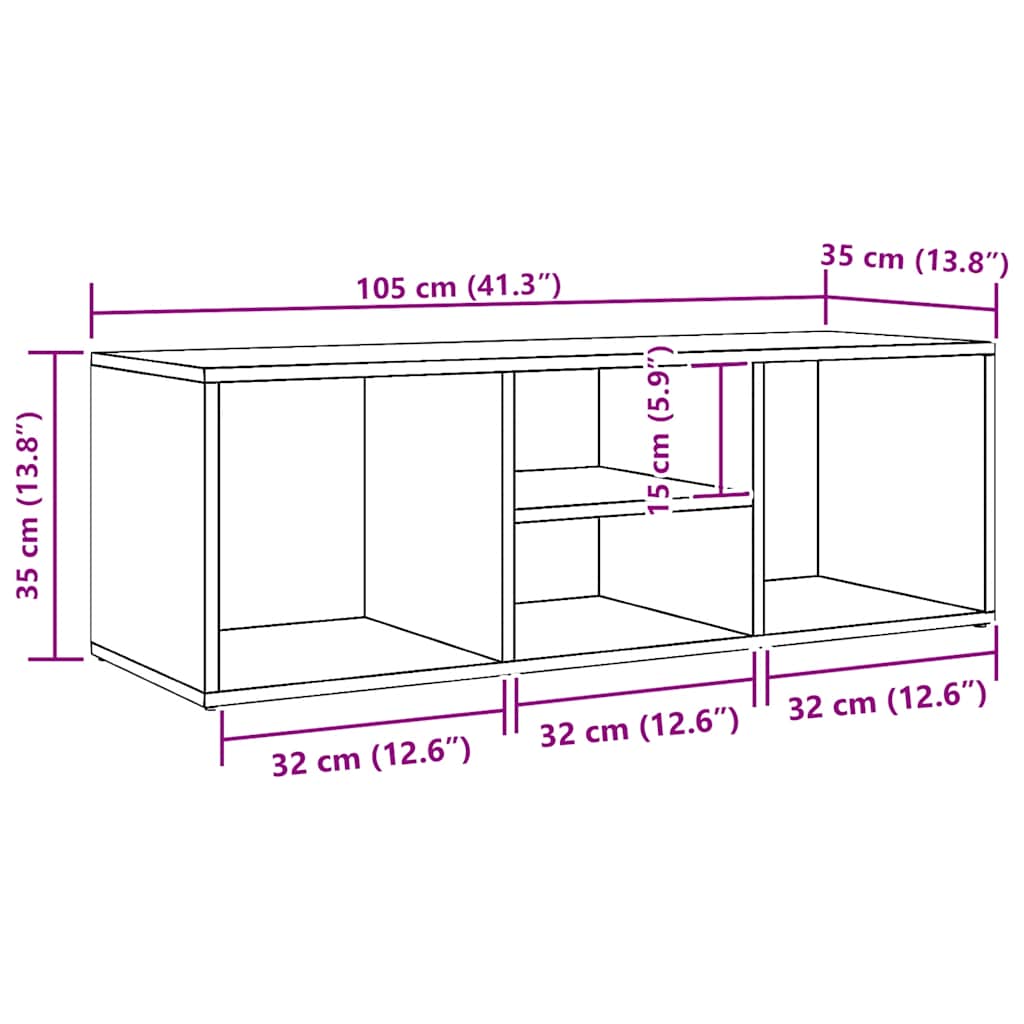Klupa za spremanje obuće siva boja betona 105x35x35 cm drvena