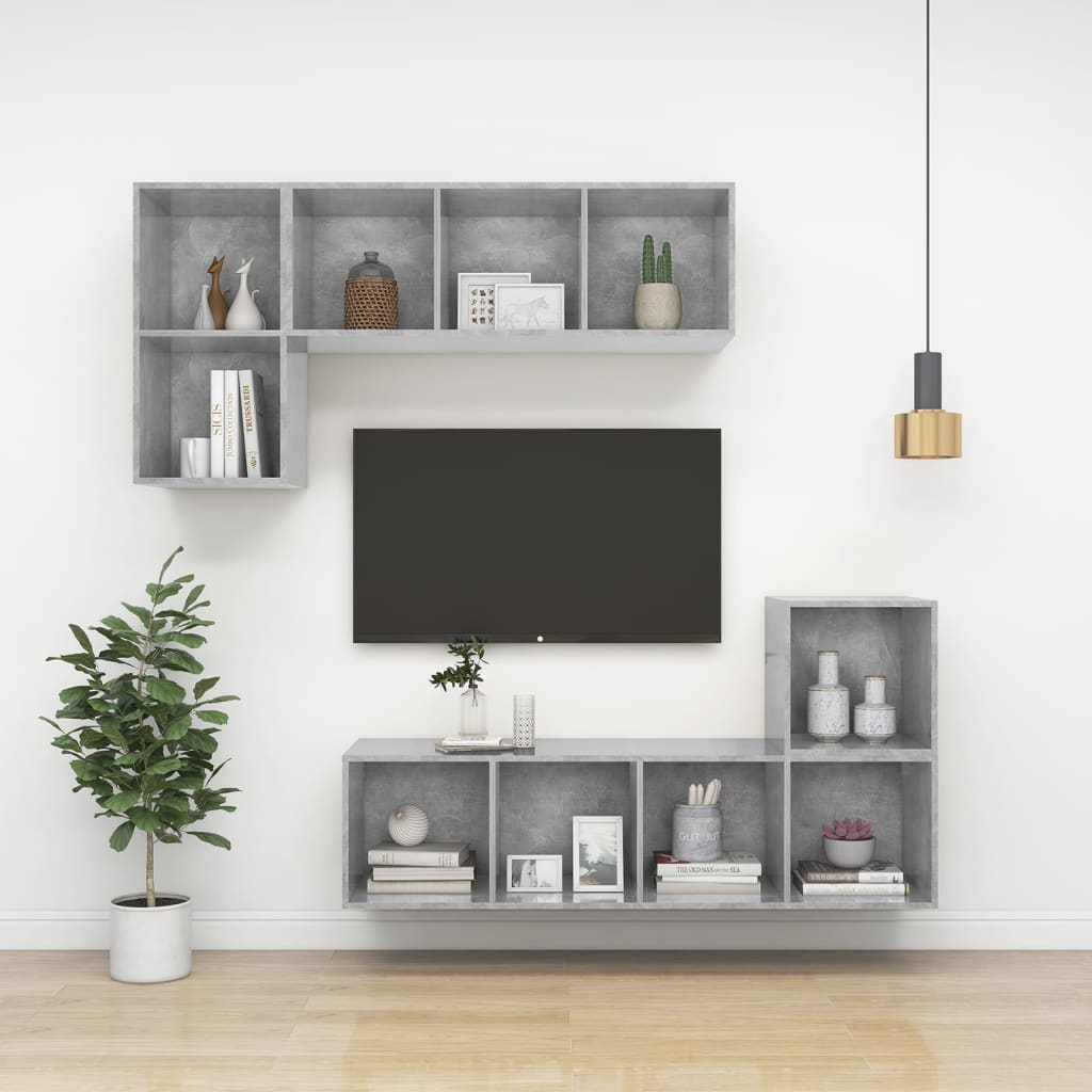 Zidni TV ormarić boja betona 37x37x72 cm od konstruiranog drva