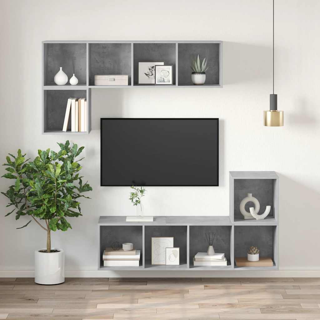 Zidni TV ormarić boja betona 37x37x107 cm od konstruiranog drva