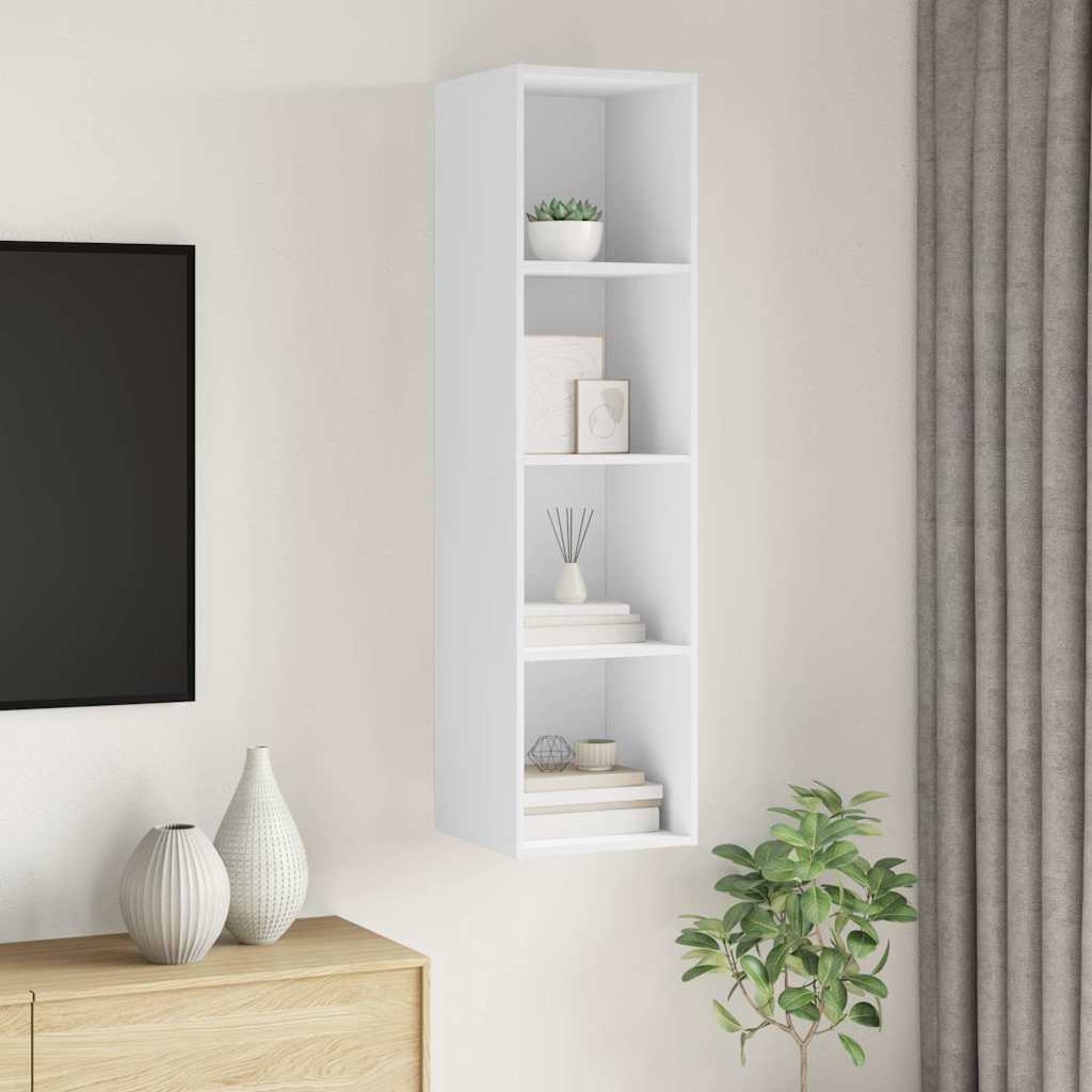Zidni TV ormarić bijeli 37 x 37 x 142,5 cm konstruirano drvo