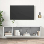 Zidni TV ormarić bijeli 37 x 37 x 142,5 cm konstruirano drvo
