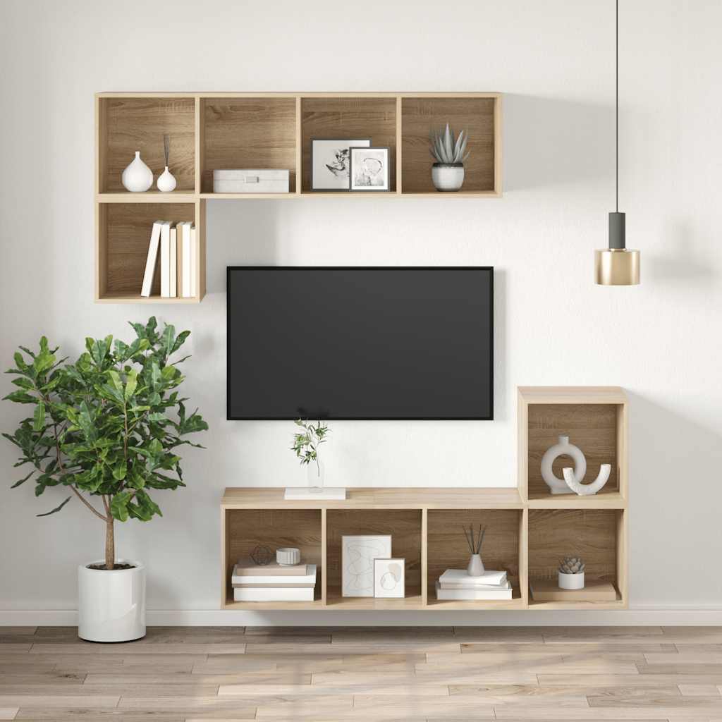 Zidni TV ormarić boja hrasta 37x37x142,5 cm konstruirano drvo