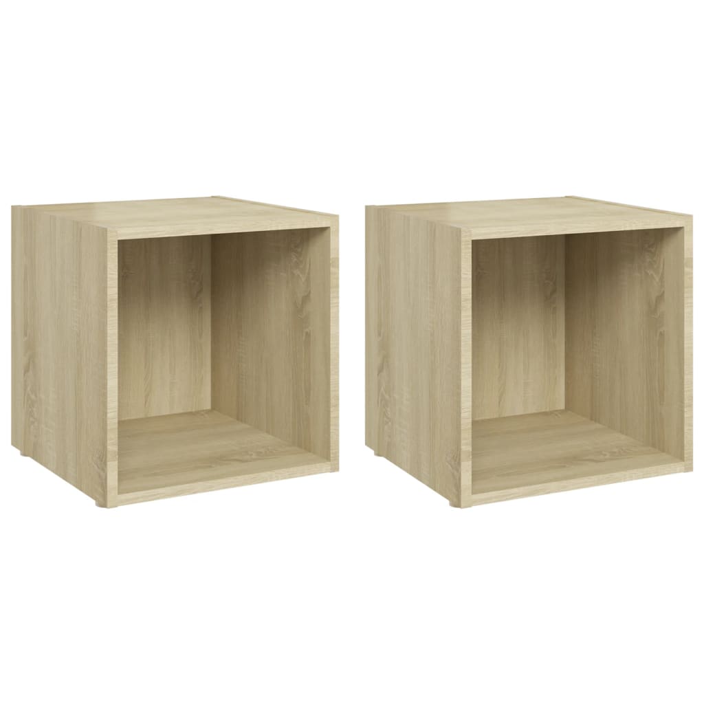 TV ormarići 2 kom boja hrasta 37 x 35 x 37 cm konstruirano drvo
