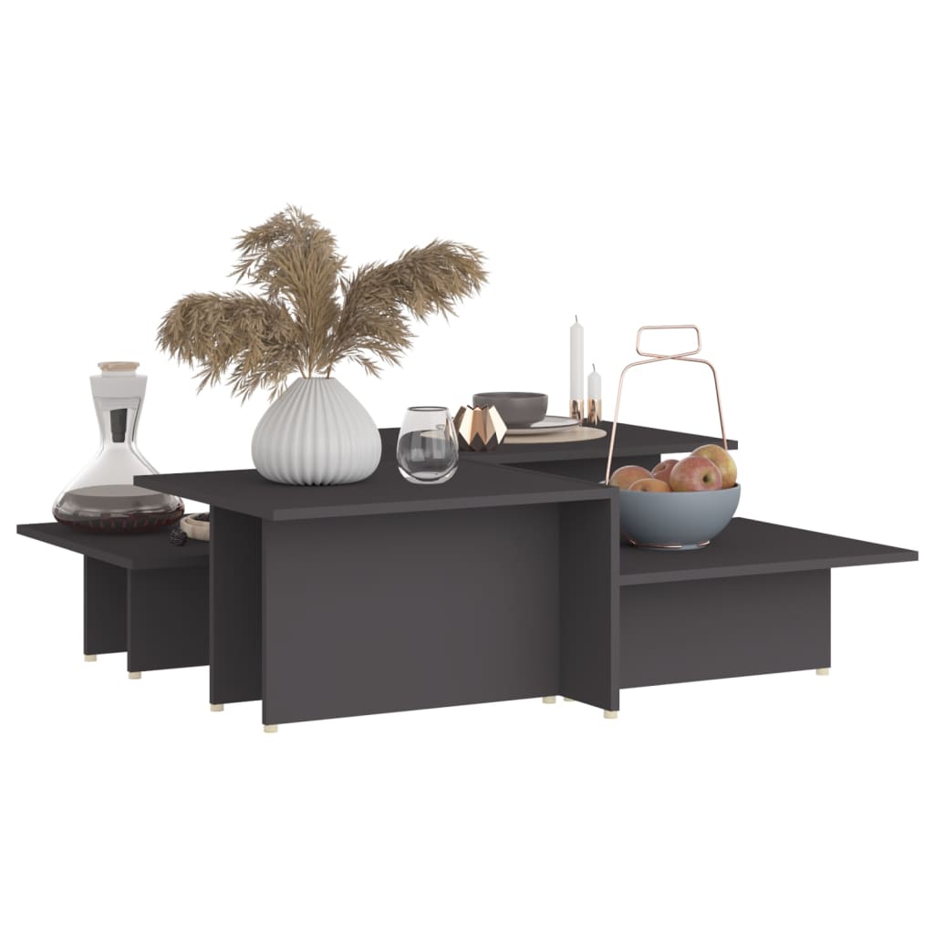 Stolići za kavu 2 kom sivi 111,5 x 50 x 33 konstruirano drvo