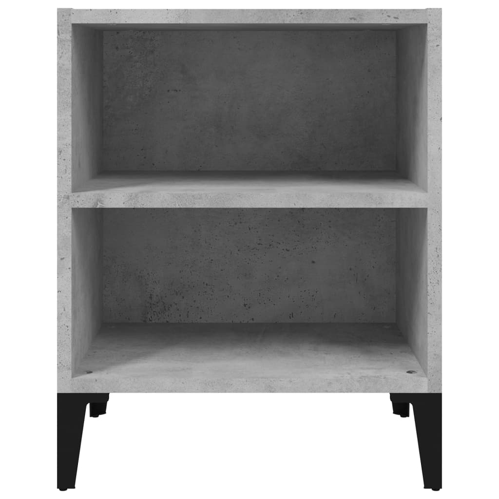 Noćni ormarić s metalnim nogama boja betona 40 x 30 x 50 cm