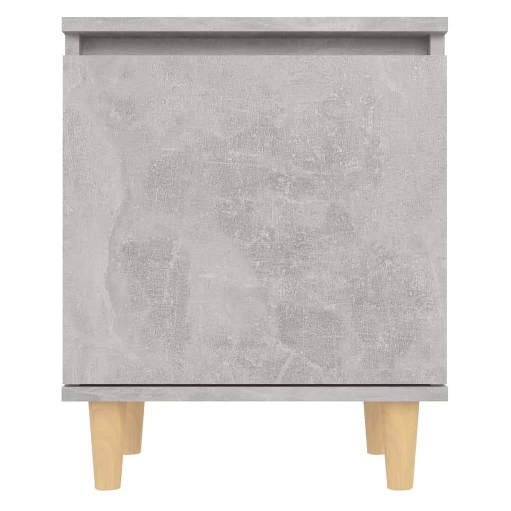 Noćni ormarići s drvenim nogama 2 kom boja betona 40x30x50 cm