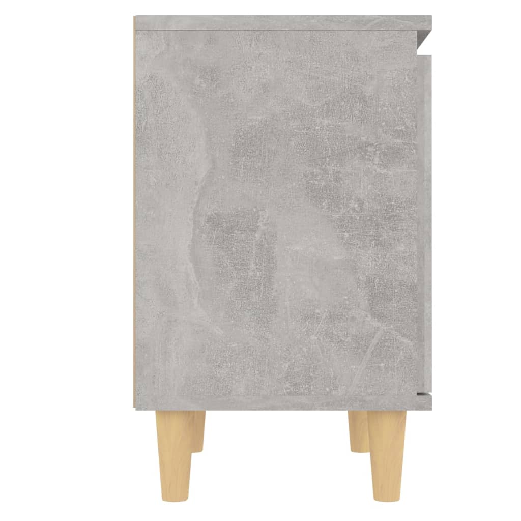 Noćni ormarići s drvenim nogama 2 kom boja betona 40x30x50 cm
