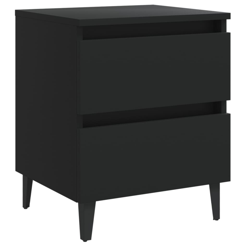 Noćni ormarići 2 kom crni 40 x 35 x 50 cm od konstruiranog drva
