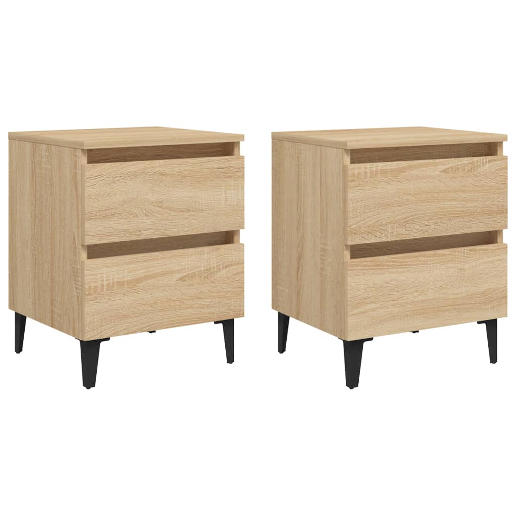 Noćni ormarići 2 kom boja hrasta 40x35x50 cm konstruirano drvo
