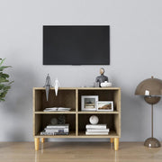 TV ormarić s nogama od masivnog drva boja hrasta 69,5x30x50 cm