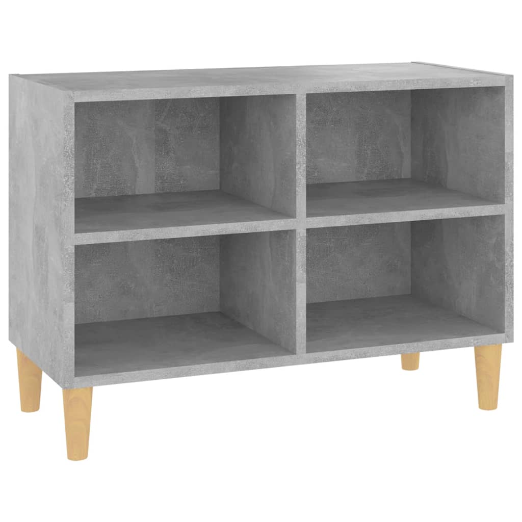 TV ormarić s nogama od masivnog drva boja betona 69,5x30x50 cm