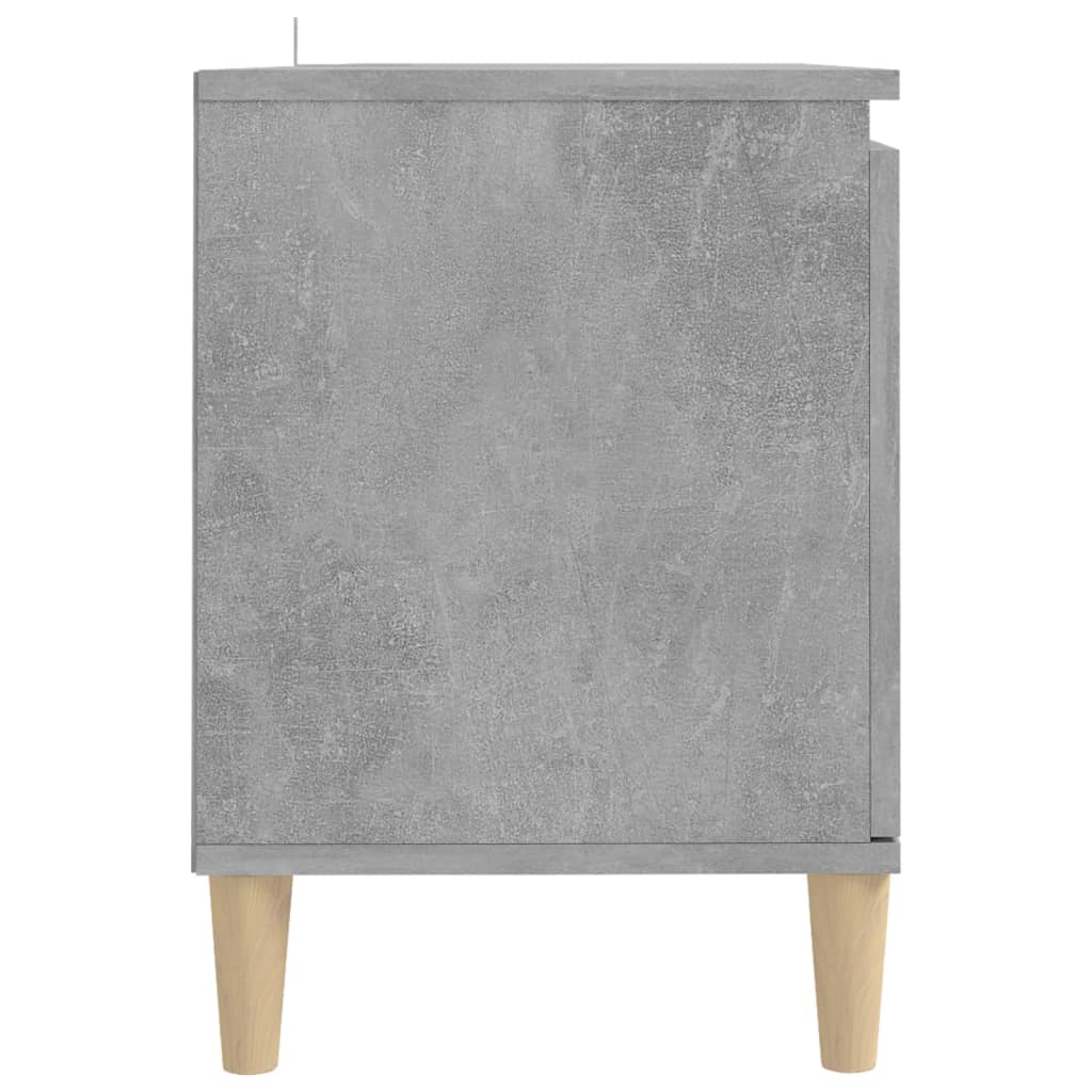 TV ormarić s nogama od masivnog drva boja betona 103,5x35x50 cm