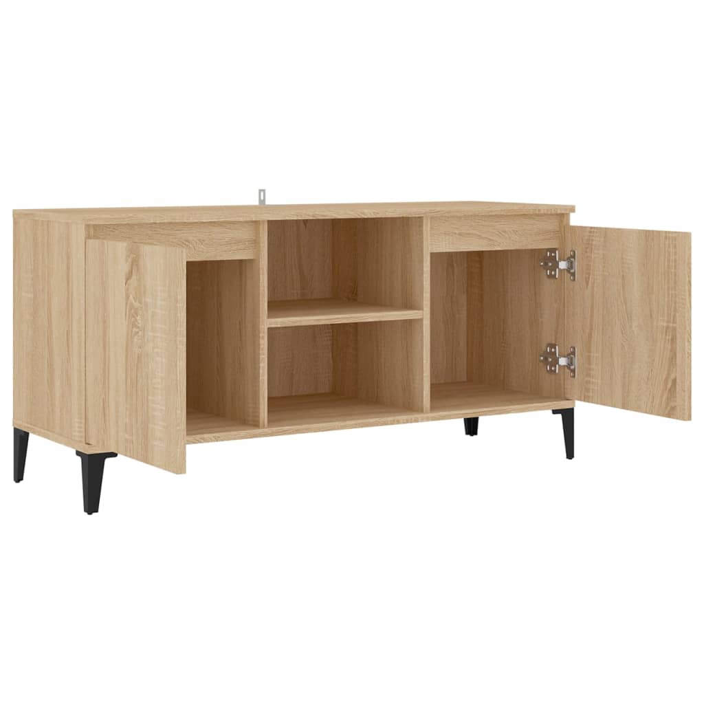 TV ormarić s metalnim nogama boja hrasta sonome 103,5x35x50 cm