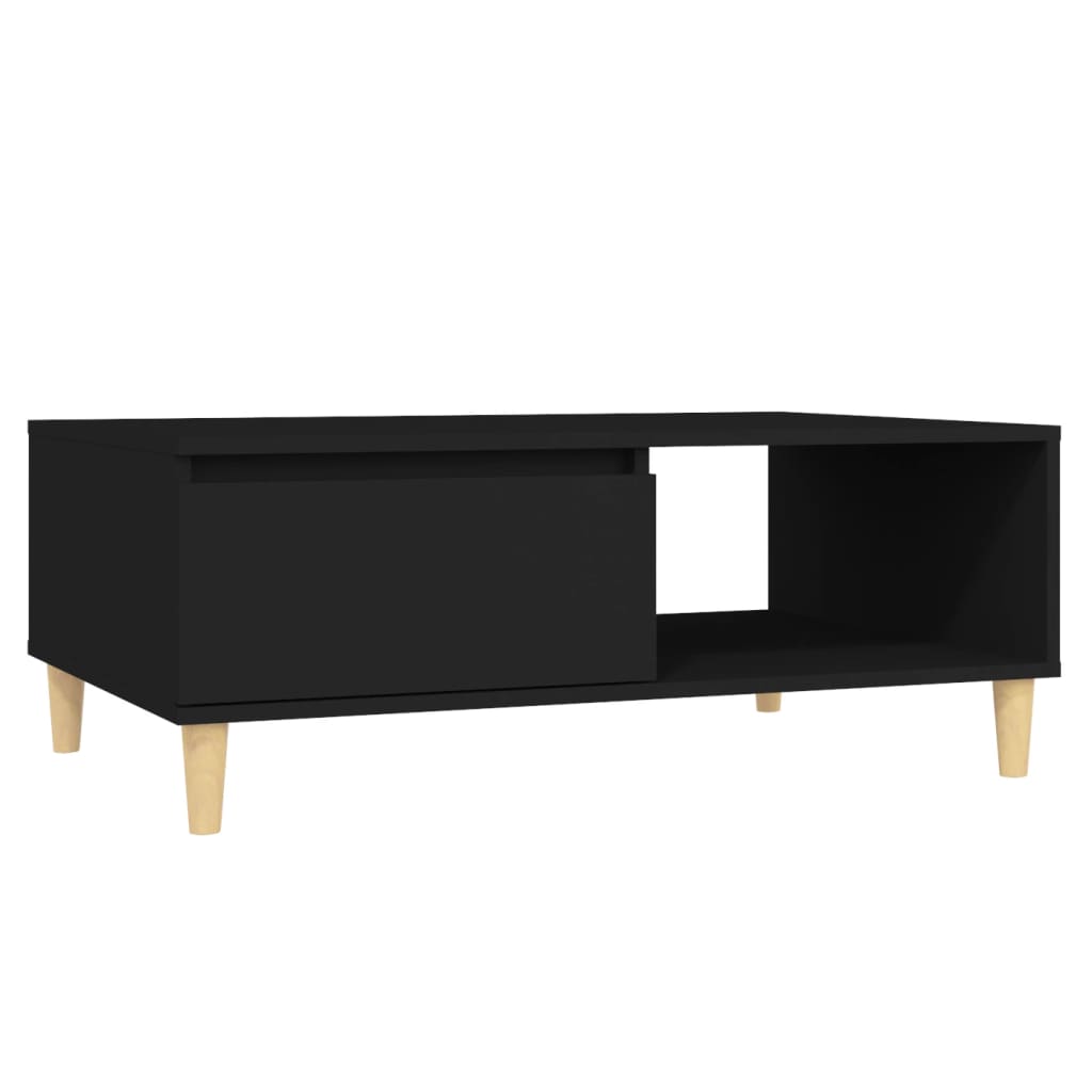 Stolić za kavu crni 90 x 60 x 35 cm od konstruiranog drva