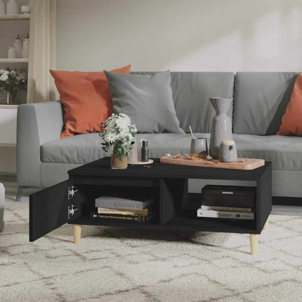 Stolić za kavu crni 90 x 60 x 35 cm od konstruiranog drva