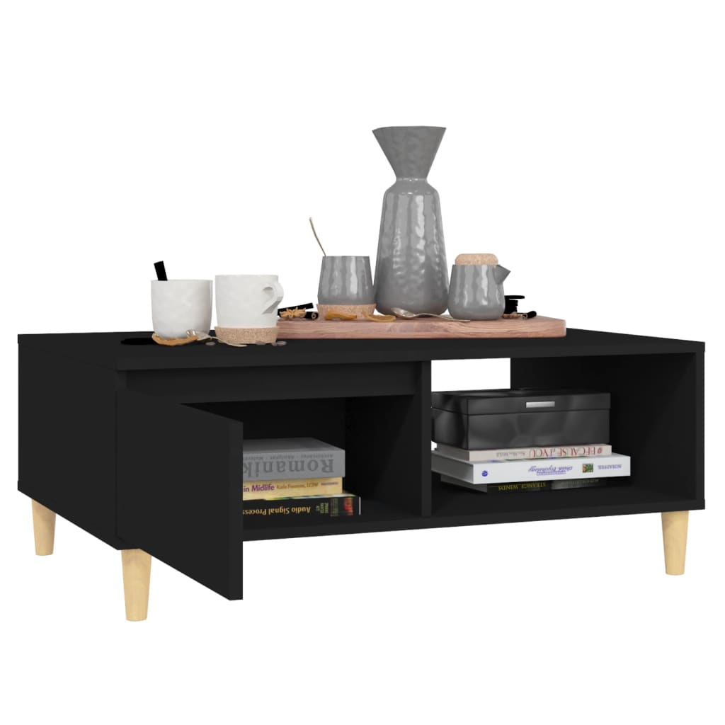Stolić za kavu crni 90 x 60 x 35 cm od konstruiranog drva