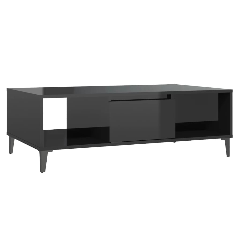 Stolić za kavu sjajni crni 103,5 x 60 x 35 cm konstruirano drvo