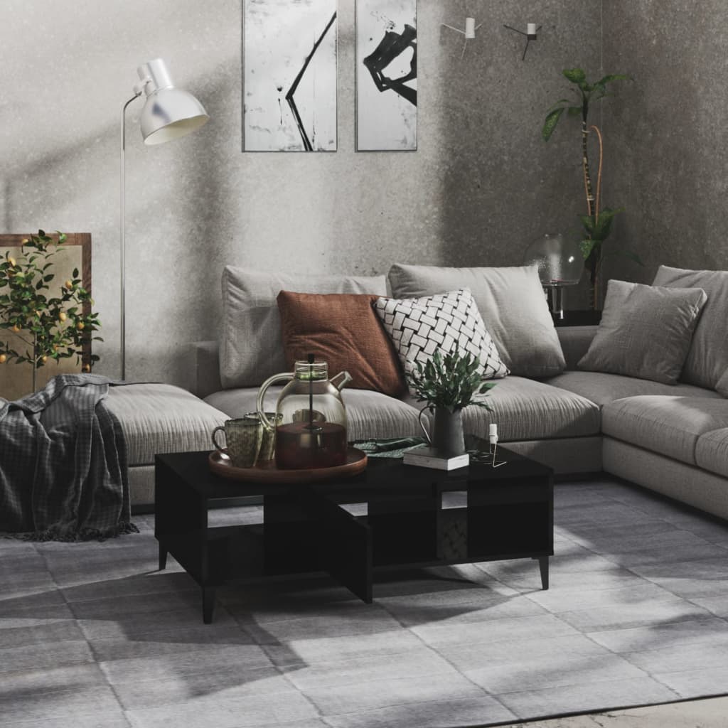 Stolić za kavu sjajni crni 103,5 x 60 x 35 cm konstruirano drvo