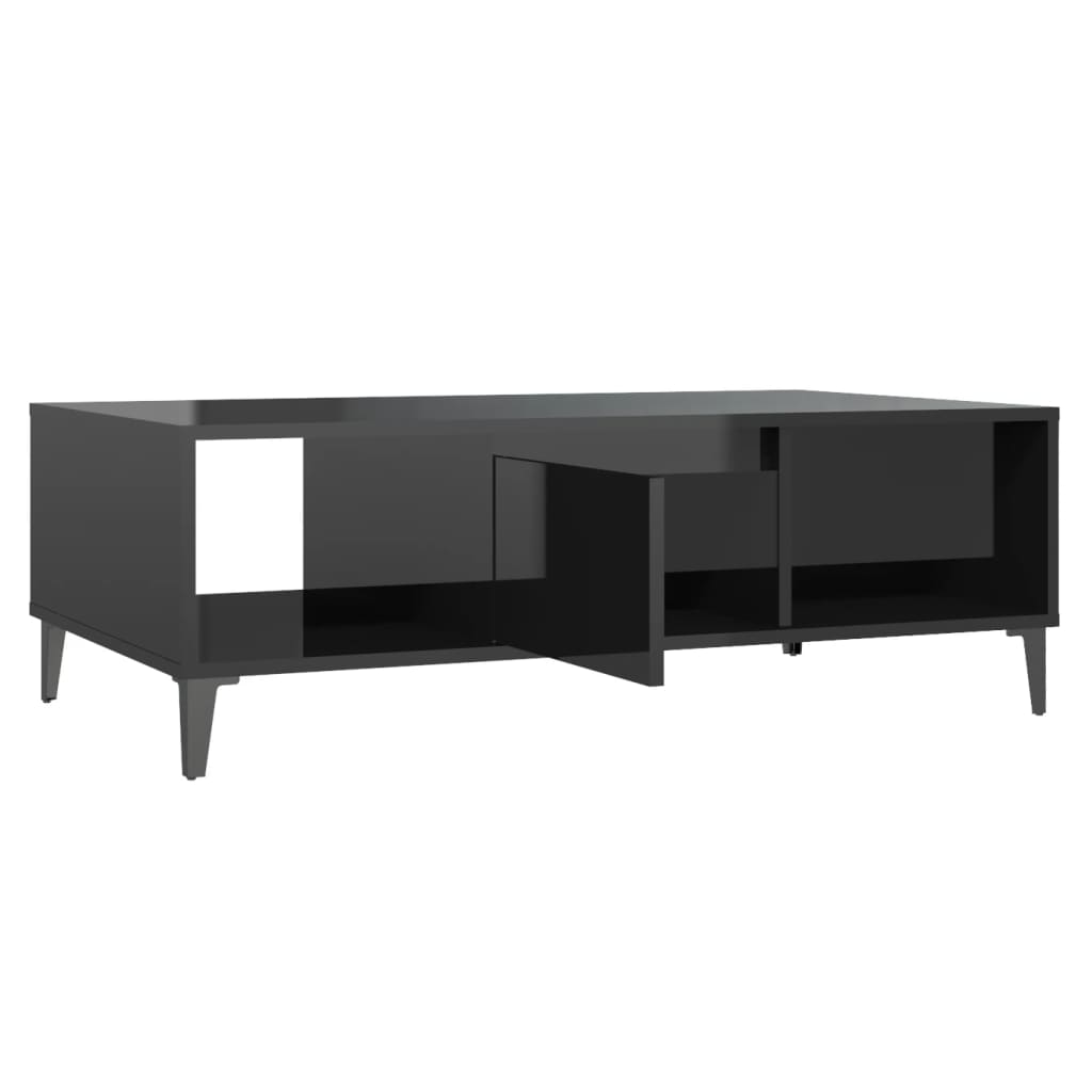 Stolić za kavu sjajni crni 103,5 x 60 x 35 cm konstruirano drvo