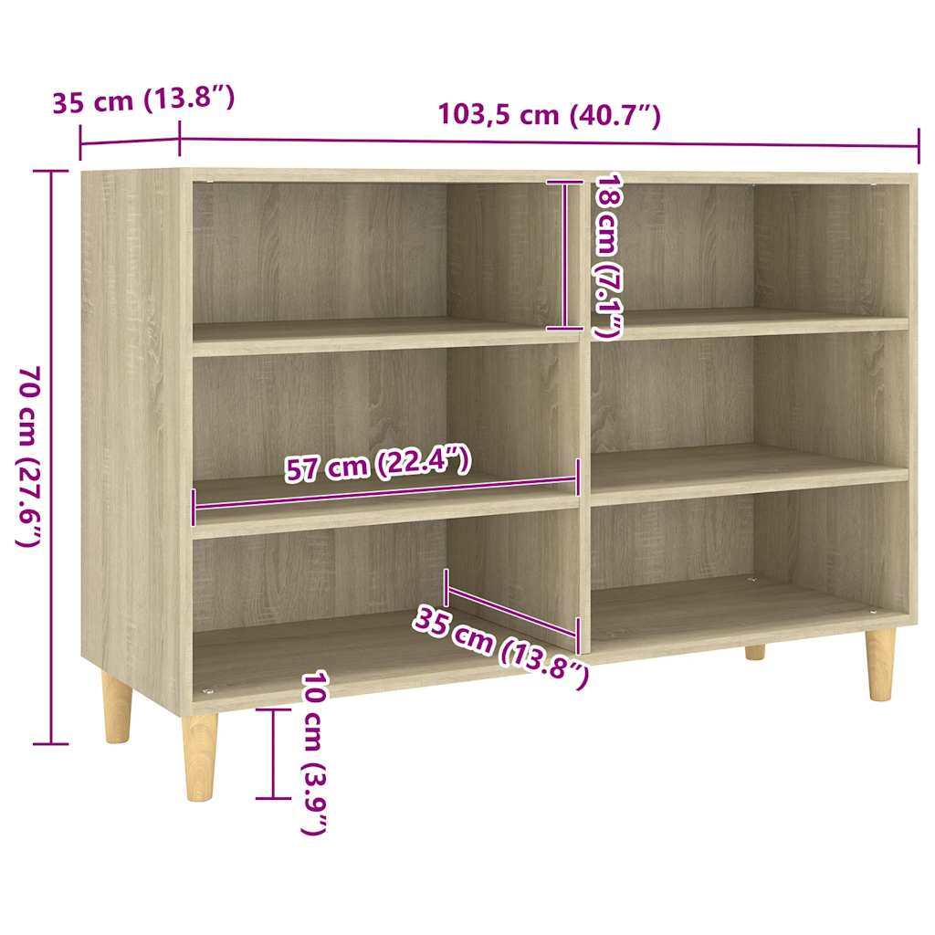 Komoda boja hrasta sonome 103,5x35x70 cm od konstruiranog drva
