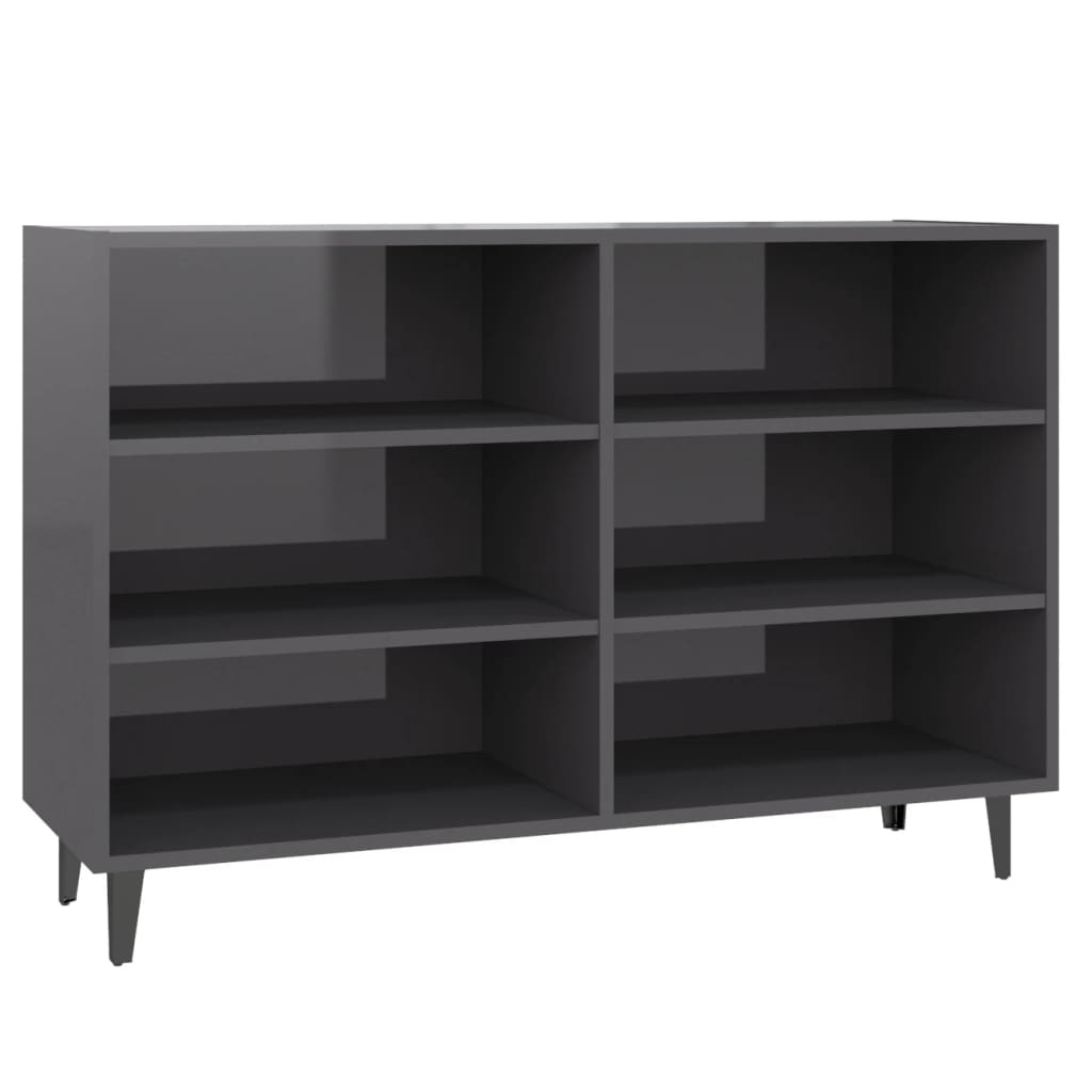 Komoda sjajna siva 103,5 x 35 x 70 cm od konstruiranog drva