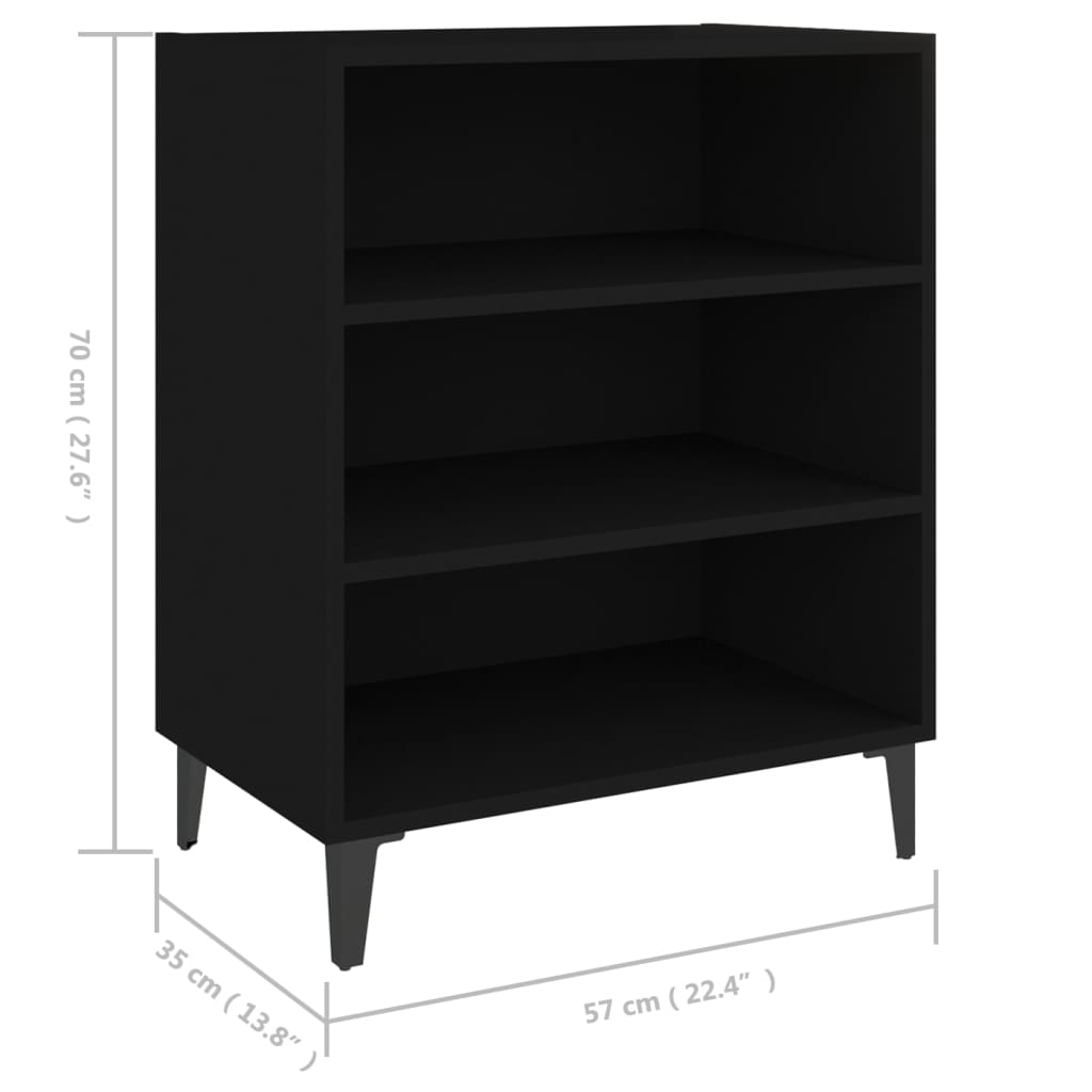 Komoda crna 57 x 35 x 70 cm od konstruiranog drva