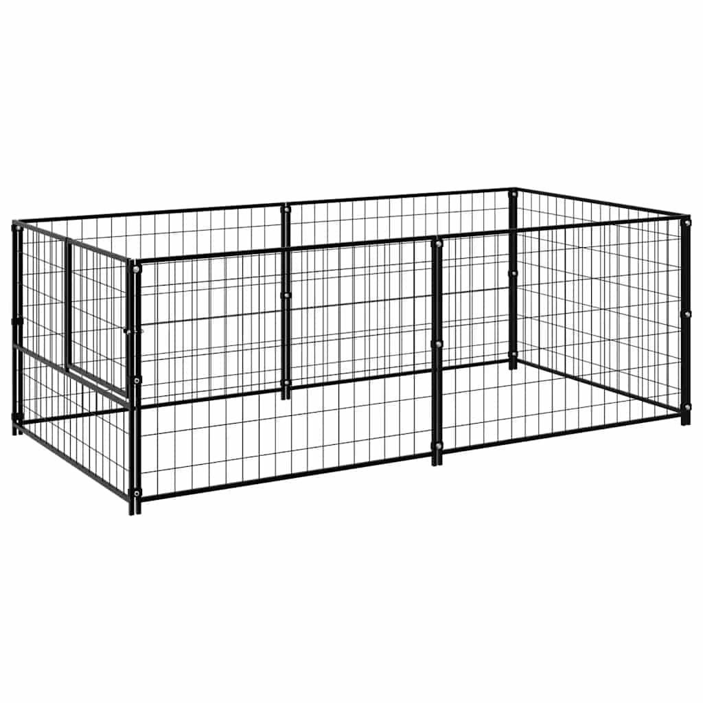 Kavez za pse crni 200 x 100 x 70 cm čelični