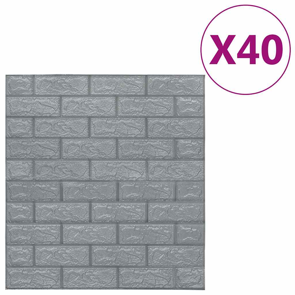 3D zidne tapete s uzorkom cigli samoljepljive 40 kom antracit