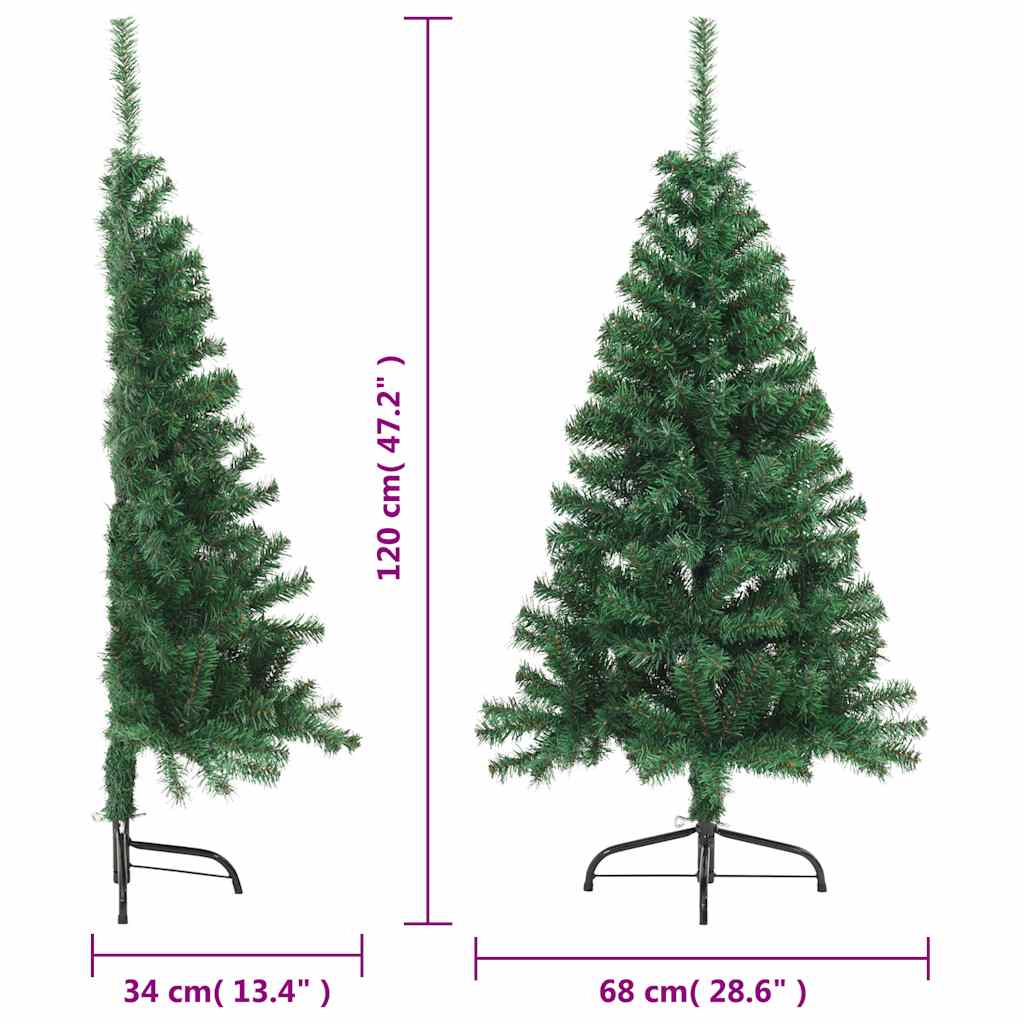 Umjetna polovica božićnog drvca sa stalkom zelena 120 cm PVC