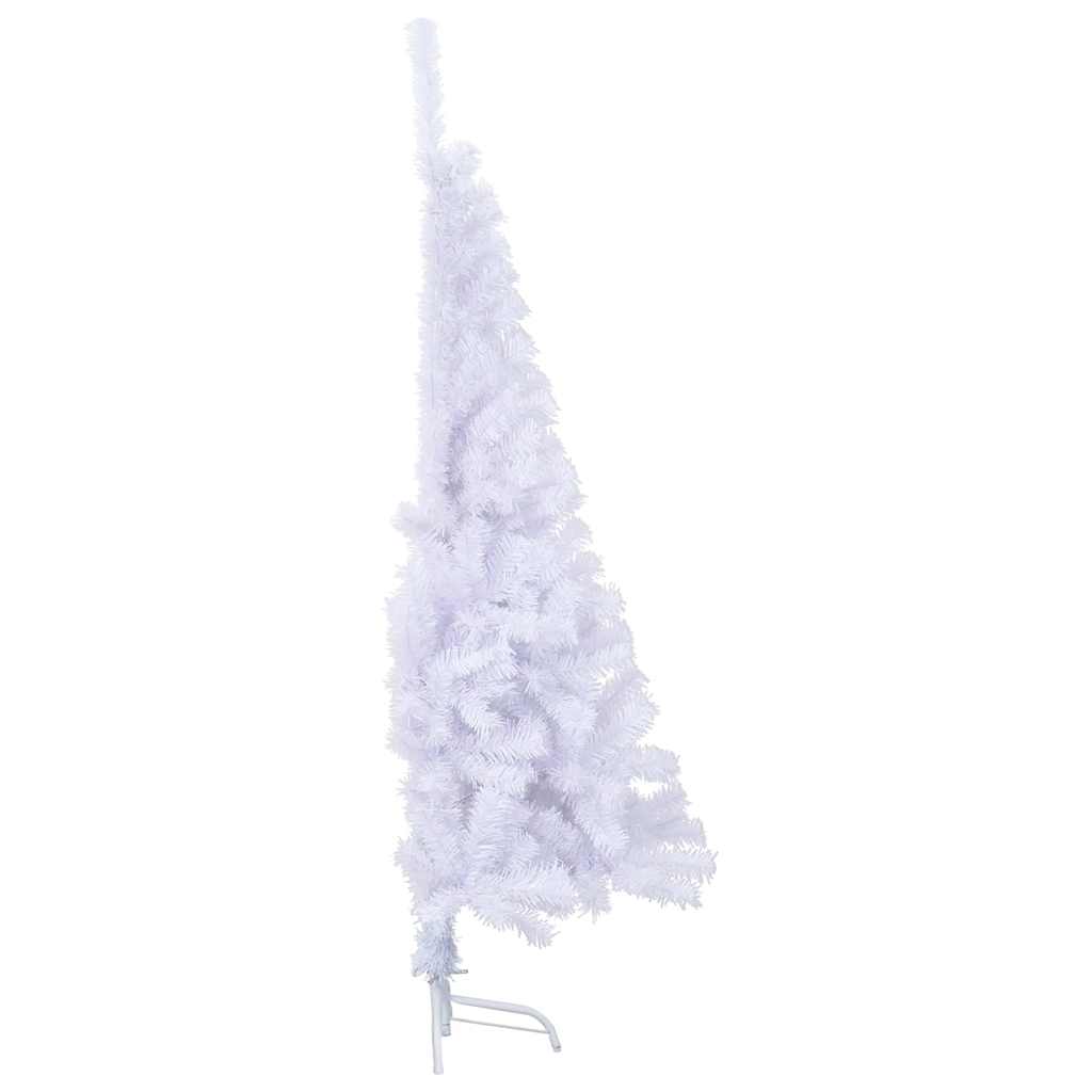 Umjetna polovica božićnog drvca sa stalkom bijela 150 cm PVC