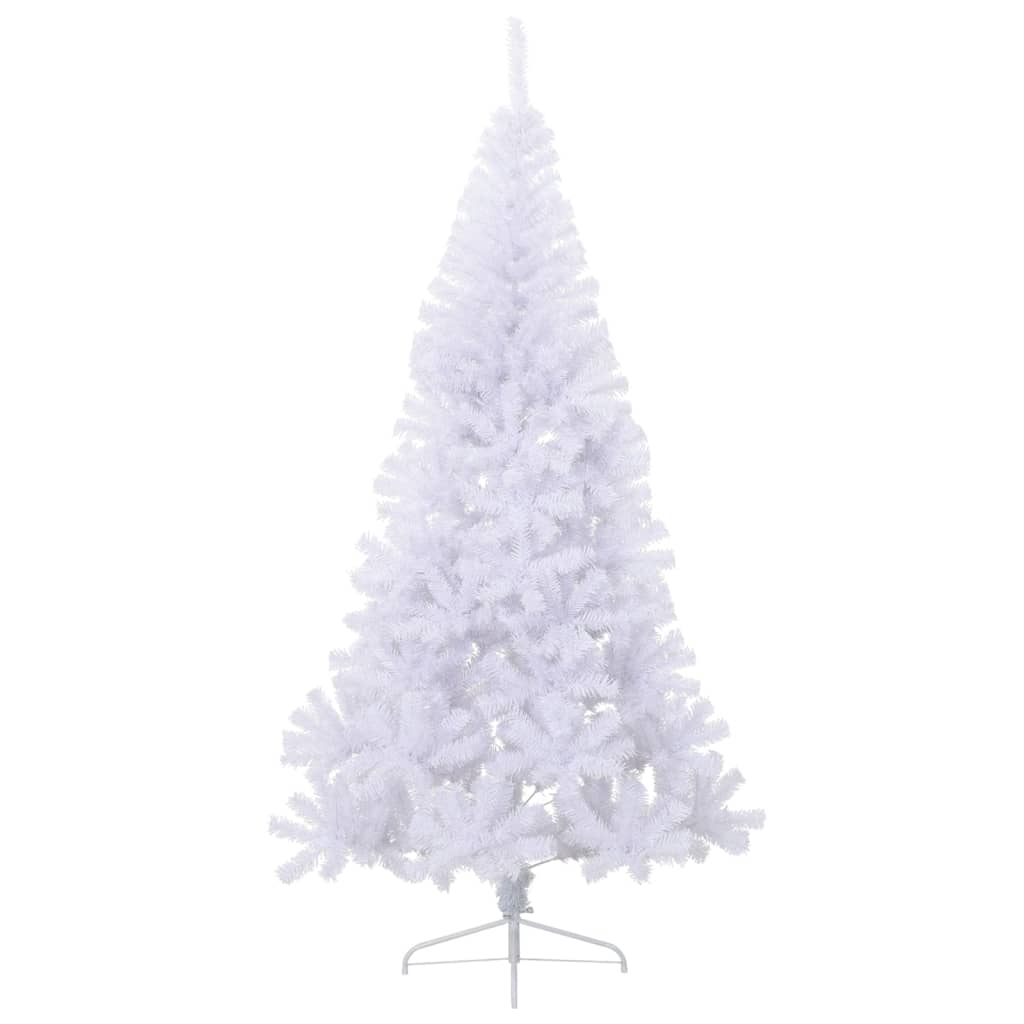 Umjetna polovica božićnog drvca sa stalkom bijela 240 cm PVC