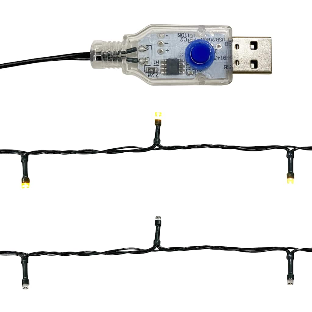 Božićna girlanda s LED svjetlima 10 m crna
