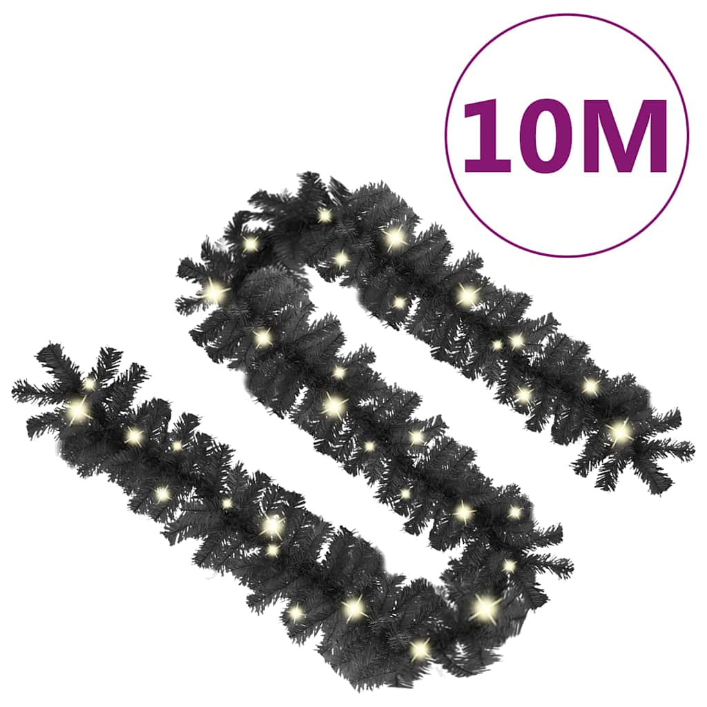 Božićna girlanda s LED svjetlima 10 m crna