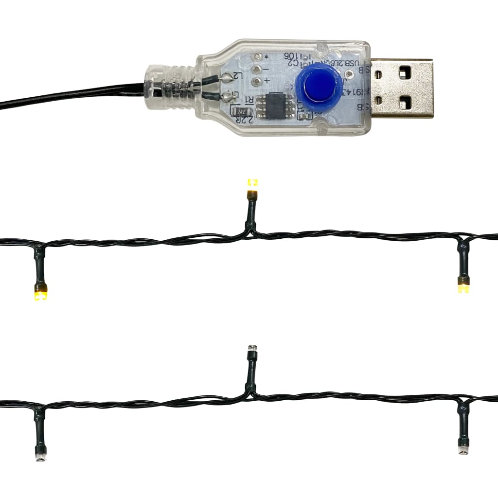 Božićna girlanda s LED svjetlima 10 m srebrna