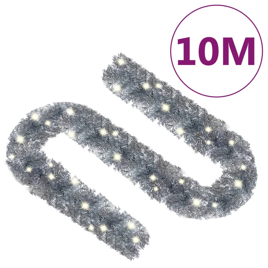 Božićna girlanda s LED svjetlima 10 m srebrna