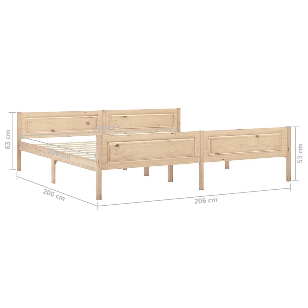 Okvir za krevet od masivne borovine 200 x 200 cm