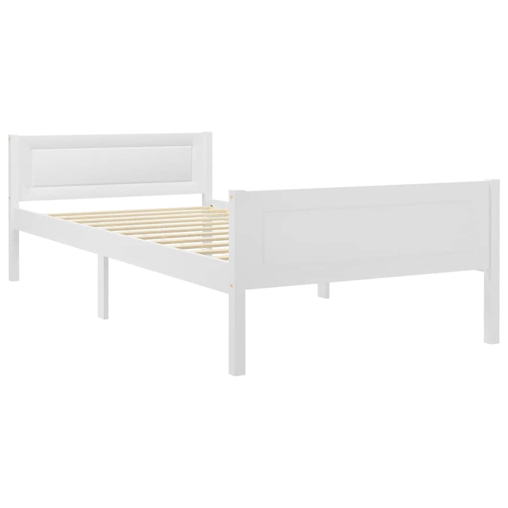 Okvir za krevet od masivne borovine bijeli 90 x 200 cm
