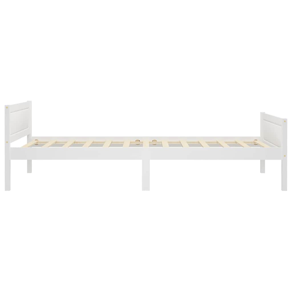 Okvir za krevet od masivne borovine bijeli 90 x 200 cm