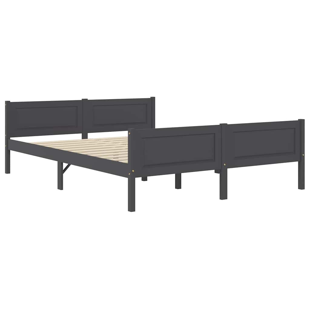 Okvir za krevet od masivne borovine sivi 160 x 200 cm